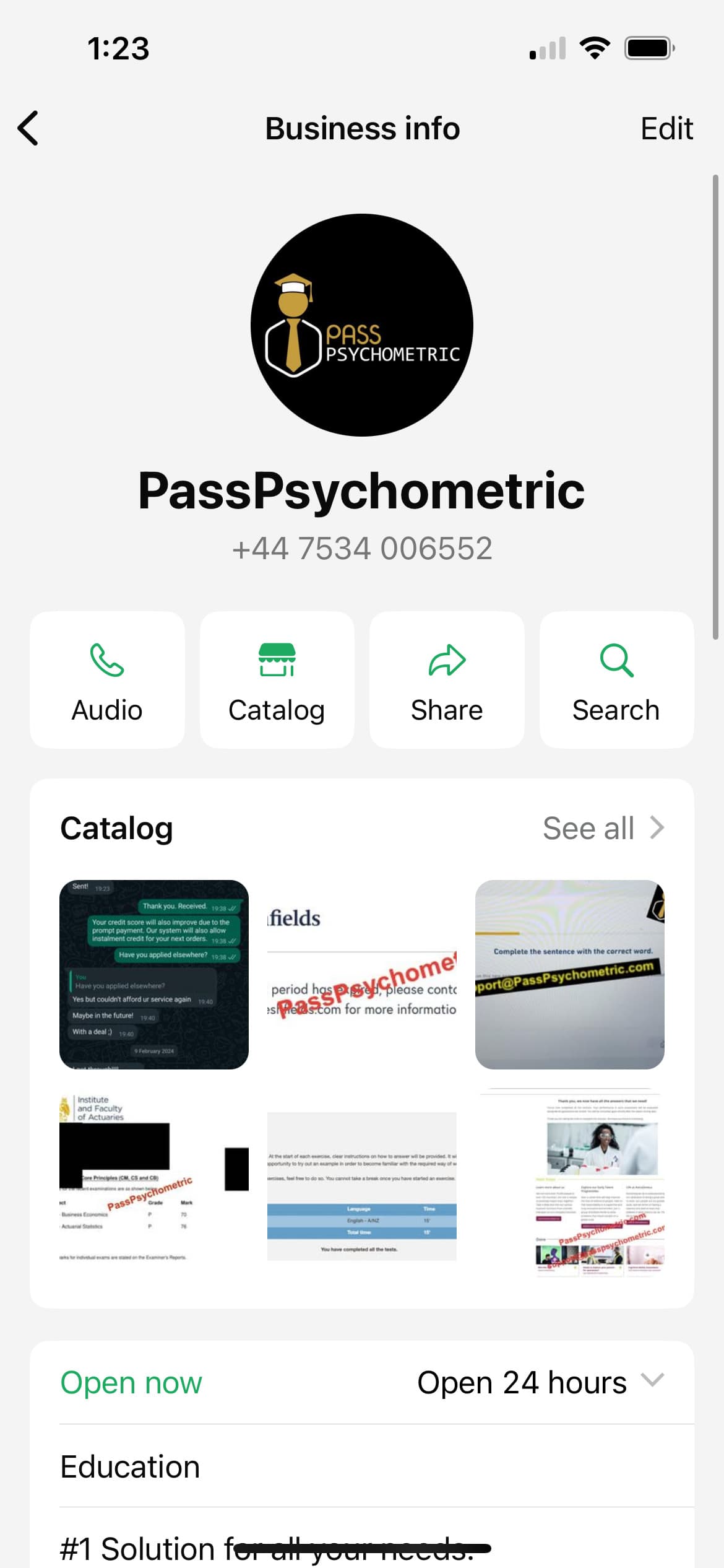 Passpsychometric.com scam whatsapp