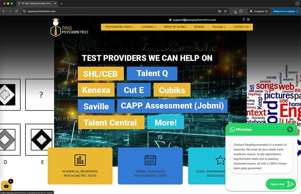 Passpsychometric.com home page