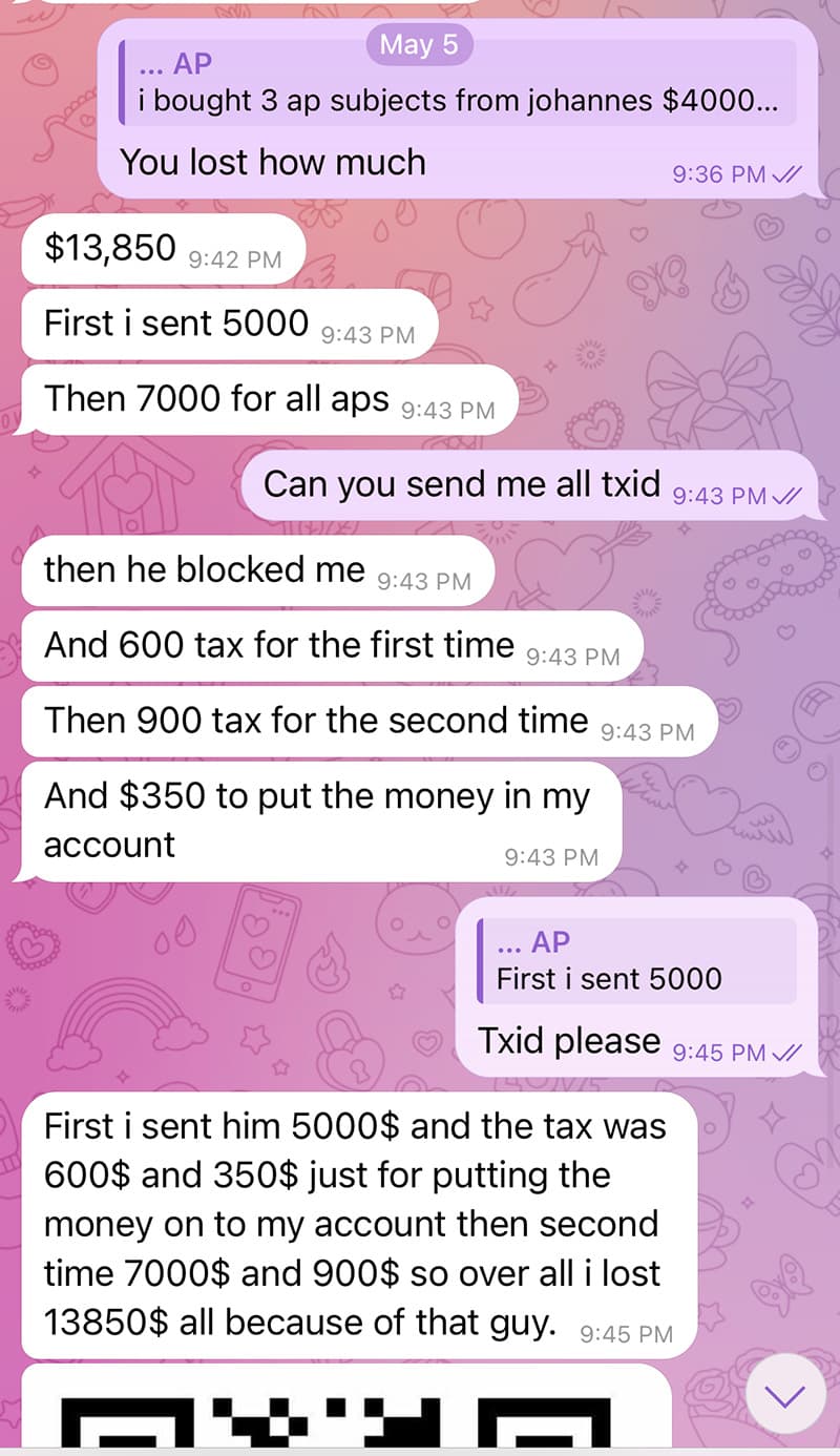 Johannes Kepler AP Exam Scam – Victim Lost $13,850