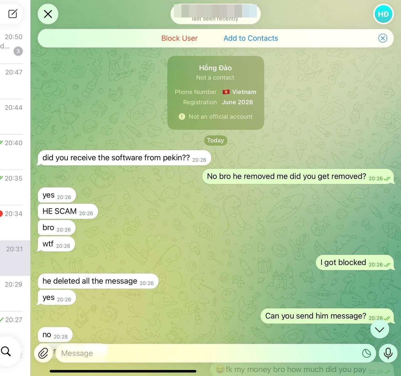 Pekin Exam Answers scam victim – did you receive the software from pekin, he deleted all the messages