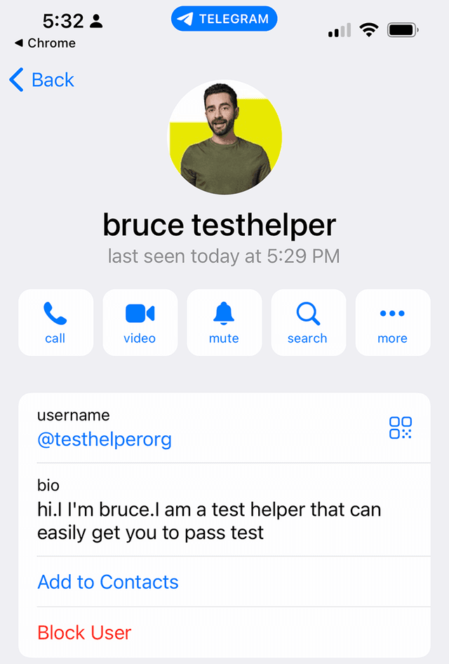 Bruce Testhelper on Testhelper.org reportedly scammed one customer